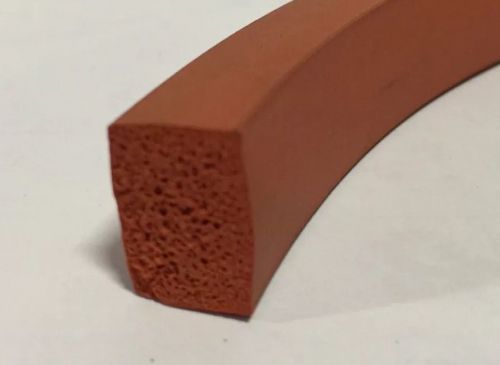 1/2 X 3/4 Orange Silicone Sponge Foam Rubber; 50ft Section