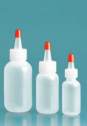 2 oz (60 ml)  LDPE  Plastic Bottles w/Yorker Dispensing Caps (Lot of 12)