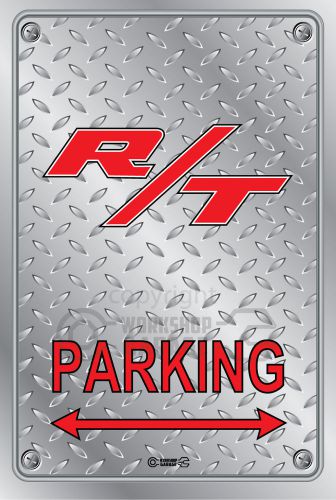 Parking Sign Metal RT - Checker Plate look