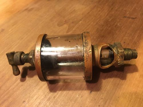 Antique American  Brass Glass Drip Oiler Hit Miss Engine Lubricator Make Break