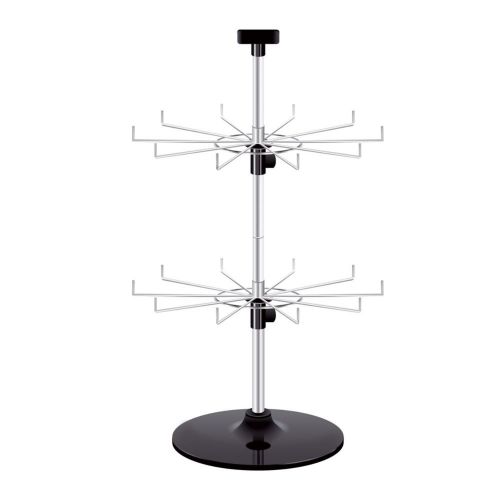 2 tier countertop peg spinner 10 hooks display retail store fixture chrome new for sale