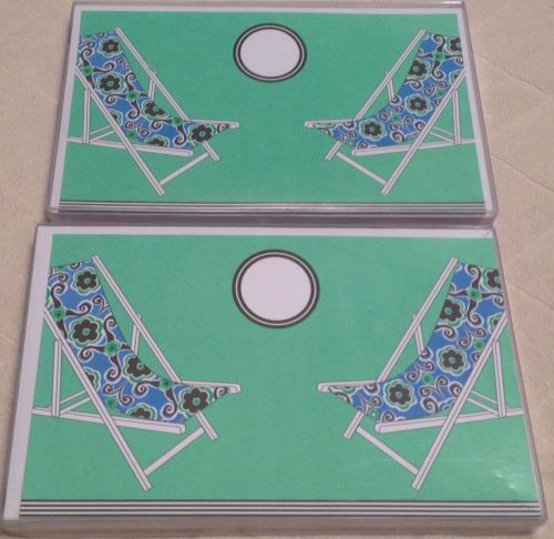 LOT OF 20 SAN LORI DESIGNS BEACH CHAIR PARTY INVITATIONS Green Blue Card Stock