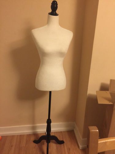 White Female Mannequin PRE-OWN Torso Dress Form Display W/ White Tripod Stand – Picture 1