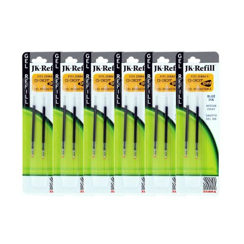Zebra JK-Refll G301 Retractable Ballpoint Pen Refills, 0.7mm, Medium Point, Blue