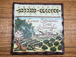 Proverbio Italiano Tile 2011 Cortopassi Family Pottery Italian Hand Painted