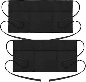 3 Pockets Waitress Aprons, Waiter Server Waist Aprons for Women Men