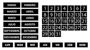 Spanish Whiteboard Calendar Magnet Non-Abbreviated Bundle by DCM Solutions