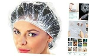 100+10 Disposable Clear Mop Mob Caps Clipped Hair Head Cover Shower Cap