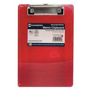 SAUNDERS 00518 6&#034; X 9&#034; Plastic Clipboard 1/2&#034;, Red