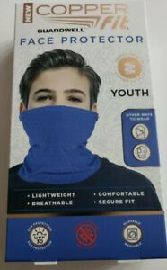 Copper Fit Guardwell Face Protector Youth Mask Blue New Gaiter Mask