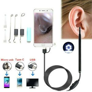 3-in-1 USB Ear Wax Remover Camera Ear Nose Check Endoscope Spoon Pick HD Cleaner