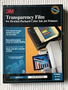 3M Transparency Film CG3460 For HP Color Ink Jet Printers 50 Sheets NEW Sealed