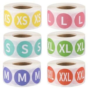 3000 Pcs Clothing Size Sticker Labels 2.5cm Colorful Coded Adhesive Labels H2J9