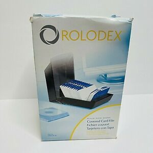 Rolodex Office Black Noir Covered Card File 67037 NEW in box 3x5 inch