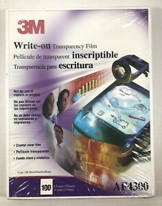 3M Write-On Transparency Film Sheets 8.5&#034; x 11&#034; AF4300| New box of 100