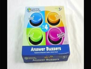 Learning Resources Answer Buzzers, Set of 4 Assorted Colored Buzzers, Game Show