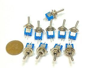 10 Pieces on/off sub miniature toggle switch On/On 2 Pins latching lock 5mm G30