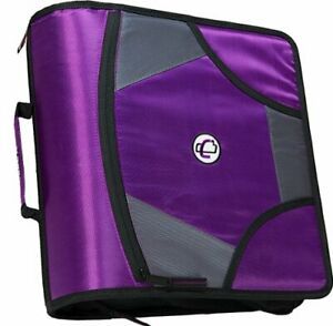 Case-it King Sized Zip Tab 4-Inch D-Ring Zipper Binder with 5-Tab File Folder...