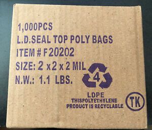 2&#034;x 2&#034; CLEAR 2 MIL ZIP LOCK BAGS POLY PLASTIC RESEALABLE SEAL SMALL