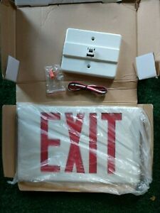 Red LED Exit Lighting Fixture with Breakout Arrows - Snap Type Mounting Canopy