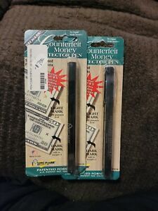 2 x Dri-Mark Smart Money Counterfeit Money detector pen black NEW