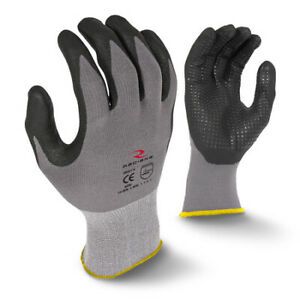 RADIANS RWG11TS Foam Nitrile Coated Gloves, Palm Coverage, Black/Gray, S, 12PK