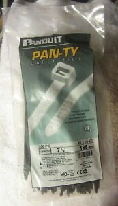 New sealed PANDUIT Nylon Zip Cable Tie,Standard,7.4 in.,Black,100, PLT2S-C0