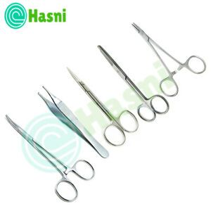 High Quality 5 set of 5 INSTRUMENTS SUTURE SET KIT SURGICAL VETERINARY FORCEP