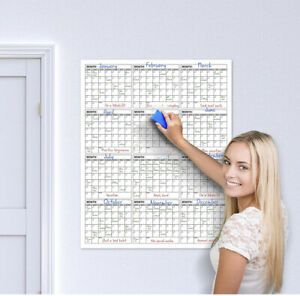 Large Dry Erase Wall Calendar - 52x36 Inches - Blank Undated Yearly Calendar ...