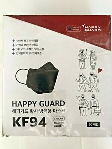 50 Count KF94 3D Protective Face Black Mask for Adult L size Individually Packag