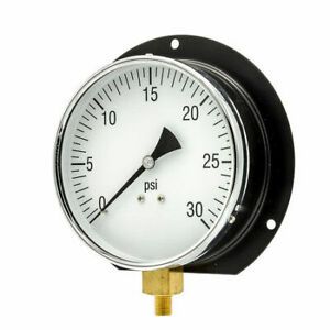 PIC GAUGES 115D-604C Gauge,6&#034; 0/30psi,1/4&#034;LM,Back Flange