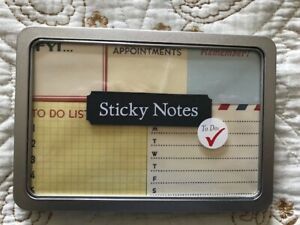 Cavallini &amp; Co TO DO Sticky Notes Set, 300 Sheets, 5 Pads In Tin-NEW!