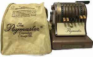 Vintage Paymaster Series S-600 7 Column Check Writer Printer with Cover &amp; Key
