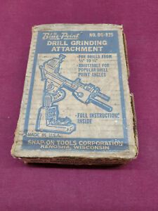 VTG BLUE-POINT DG-825 DRILL GRINDING ATTACHMENT BY SNAP-ON w/ BOX &amp; INFO