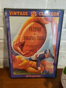 2016 Clemson game dayfootball art CALENDAR 12 Vintage poster prints 1114