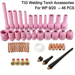 46Pcs TIG Gas Lens Collet Body Assorted Size Kit For TIG Welding Torch SR WP9