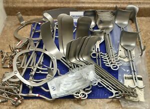 WOW ! 5 JARIT BALFOUR RETRACTOR FRAMES &amp; 40 BLADES - SSI O&#039;SULLIVAN-O&#039;CONNER etc