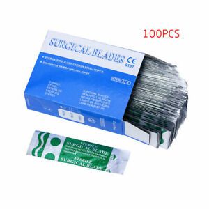 100 Pc Dental Surgical  Medical Scalpel Blades Sterilized 15# Carbon Steel Blade