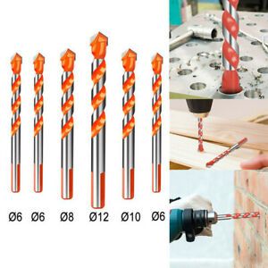 6Pcs Wood Drill Bits Ceramic Wall Glass Punching Hole Working Woodworking  Tool