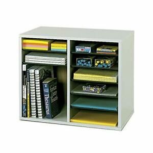 Safco Products Wood Adjustable Literature Organizer 12 Compartment 9420GR Gra...