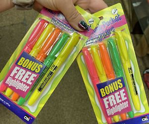 NEW Charles Leonard Pocket Highlighters, Assorted Colors Two 5Packs high lighter