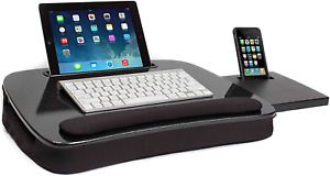 Sofia + Sam Multi Tasking Memory Foam Lap Desk (Black Top) - Supports Laptops up