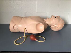 LAERDAL PN 375-10001 NG Tube and Trach Care Trainer Manikin With Case (EXCELLENT