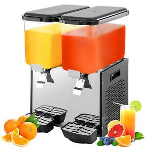 Commercial Cold Beverage Juice Dispenser Frozen Ice Drink 9.5 Gal 2 Tanks