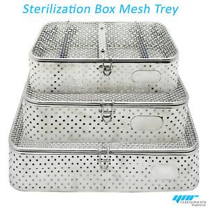 Sterilization Cassette Rack Tray Autoclave Sterilizer Perforated Mesh Box Hygien