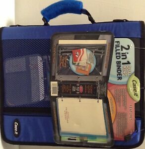 Case It The Dual 2 in 1 Dual Ring Binder 3&#034; Capacity D-Rings Dual-101 Blue