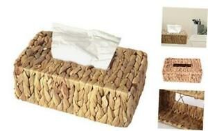 QI003631.RC Water Hyacinth Wicker Rectangular Tissue Box Cover, Brown Rectangle