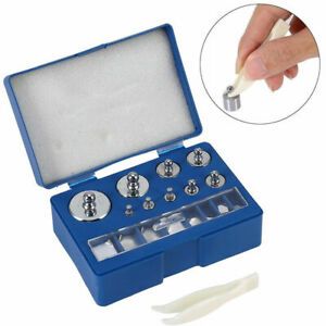 17Pcs Precision Weight 10mg-100g Grams Precision Steel Calibration Weight Set