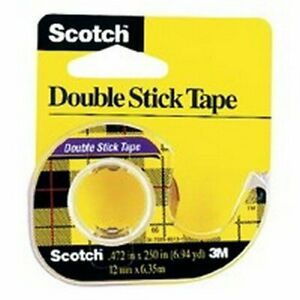 Scotch Double Sided Tape with Dispenser, 1/2 x 250 Inches (136)