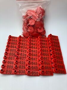 100 Number Sheep Goat Pig Cattle Cow Animal Livestock Ear Tag Marking Labels US